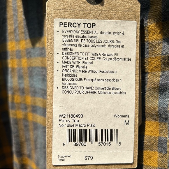 NEW PrAna Organic Cotton Long-Sleeved Lightweight Flannel - Size Medium - Picture 5 of 5